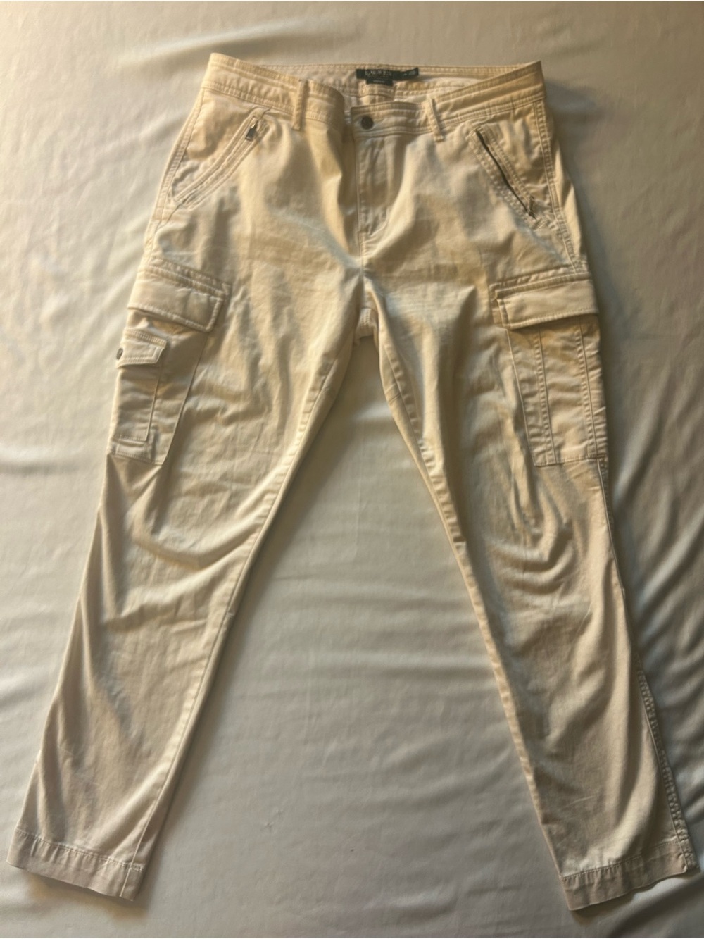 Lauren Ralph Lauren Cream Cargo Utility Pants Size 14